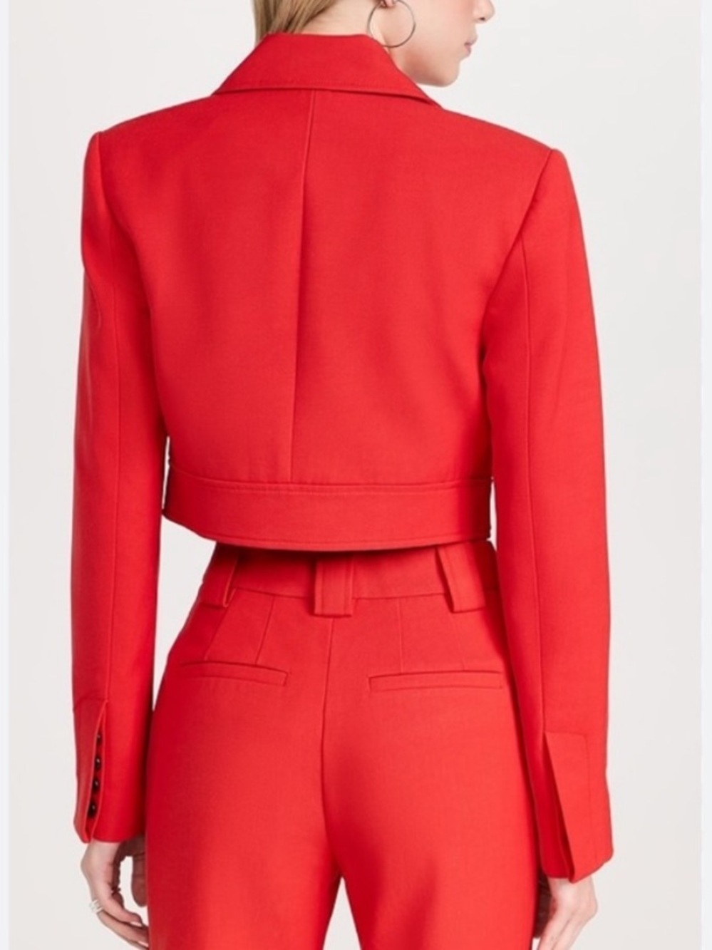 A.L.C. Reeve Cropped Blazer Jacket Patch Pocket Ruby Red Size 6 - Picture 7 of 16